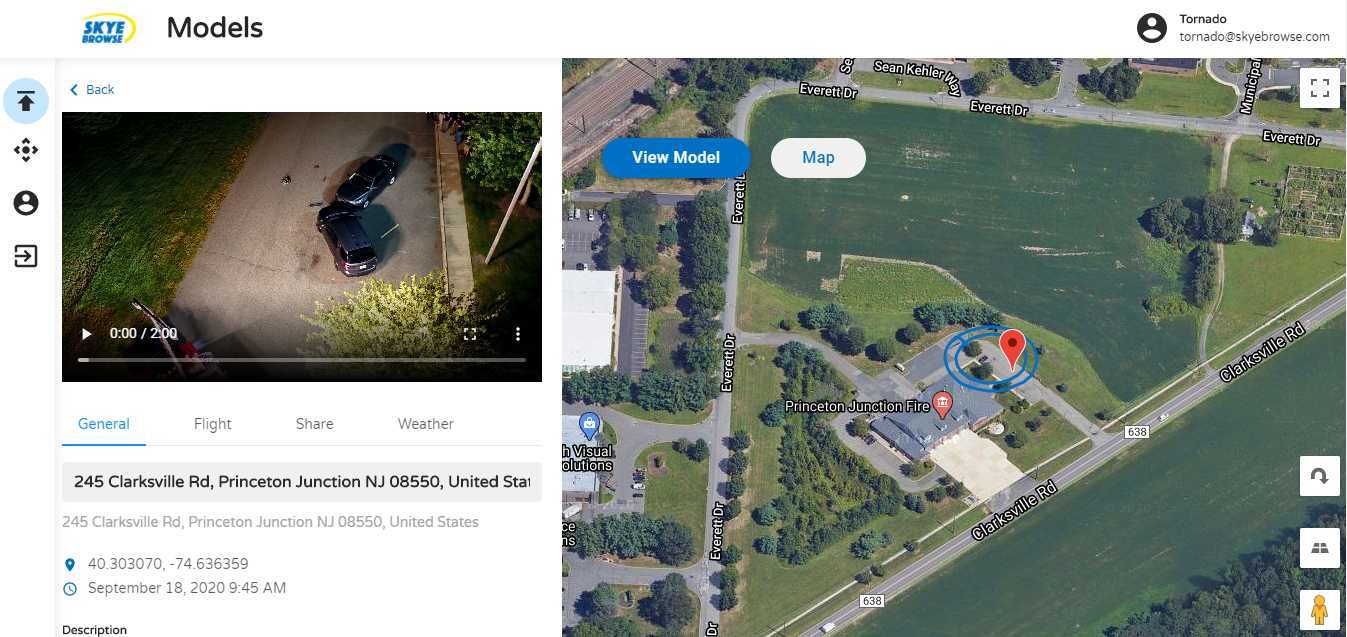 Drone flying automated grid pattern over open terrain for UAV survey data collection