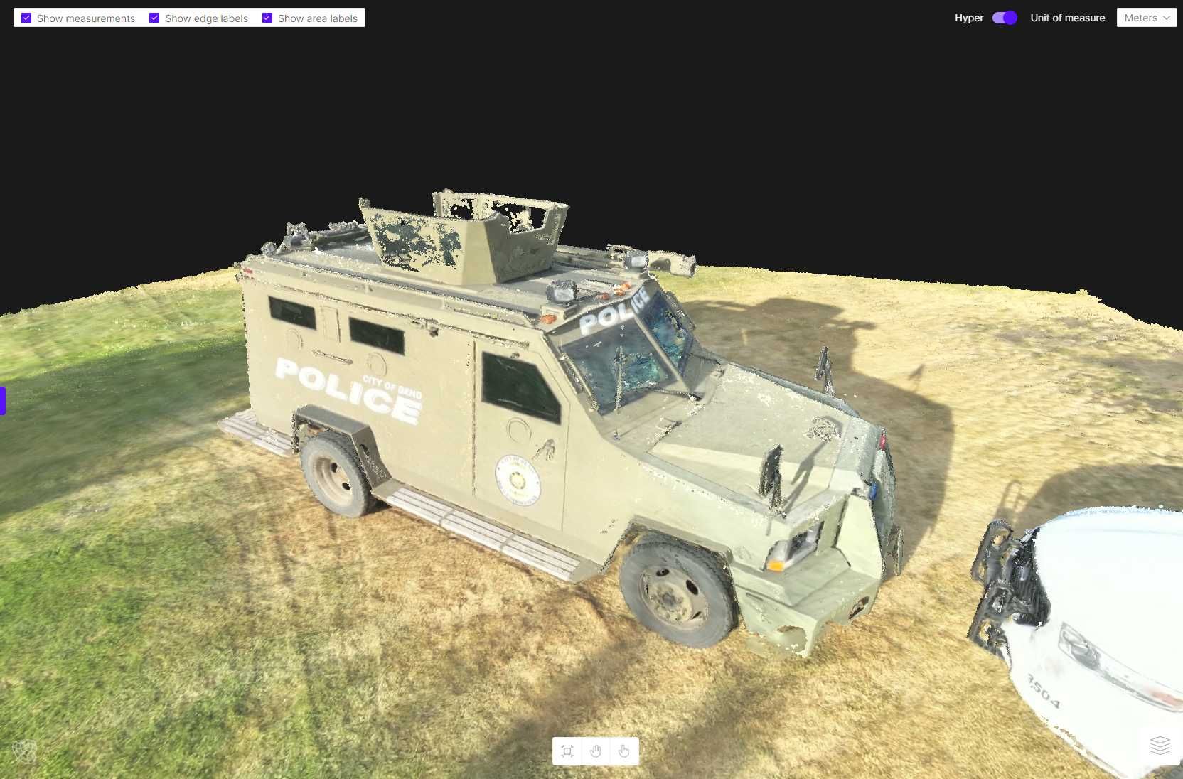 Law enforcement tactical vehicle and team preparing for operations