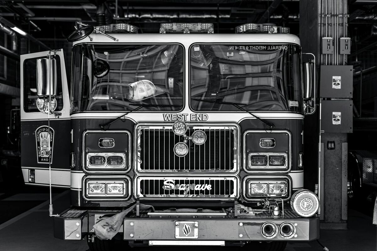 Noblesville Indiana fire station exterior with apparatus bay