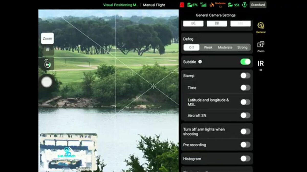 Autel EVO Max 4T camera settings showing the Subtitle and IR options