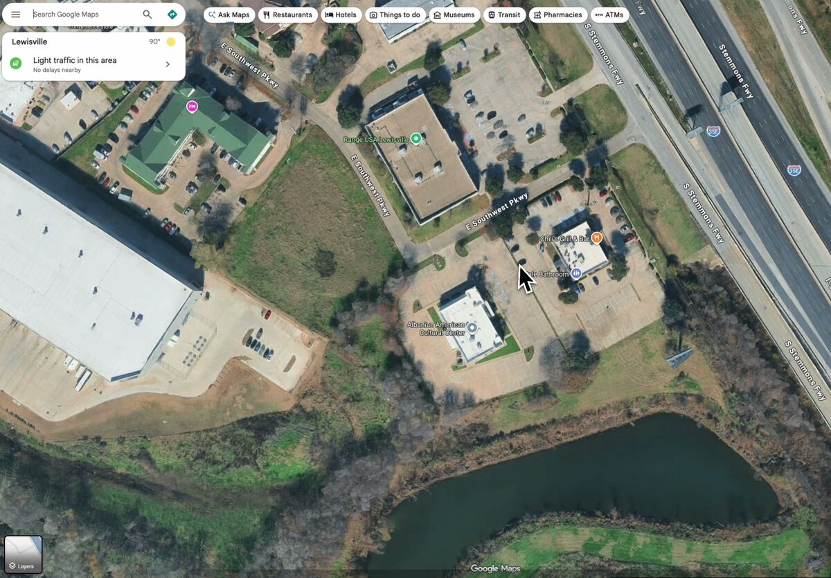 SkyeBrowse GPS tool opening the pinned model location in Google Maps