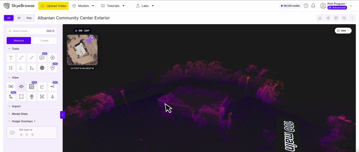 SkyeBrowse heat map coloring a 3D model by elevation