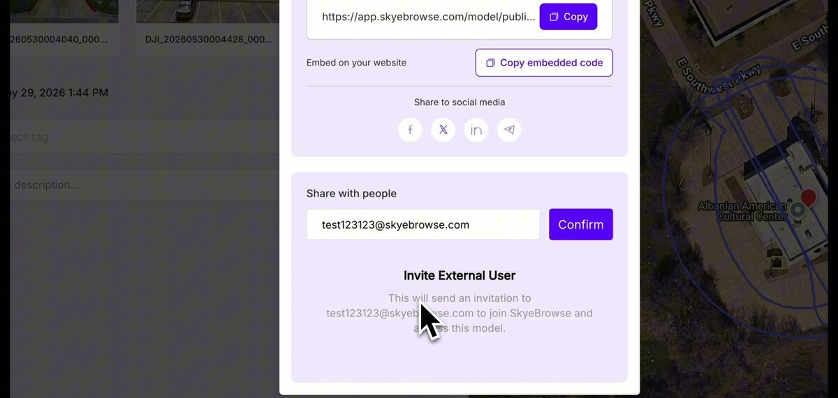 SkyeBrowse share with people inviting an external user by email
