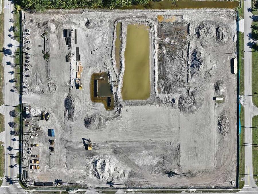 SkyeBrowse orthomosaic output of construction site earthwork and grading progress