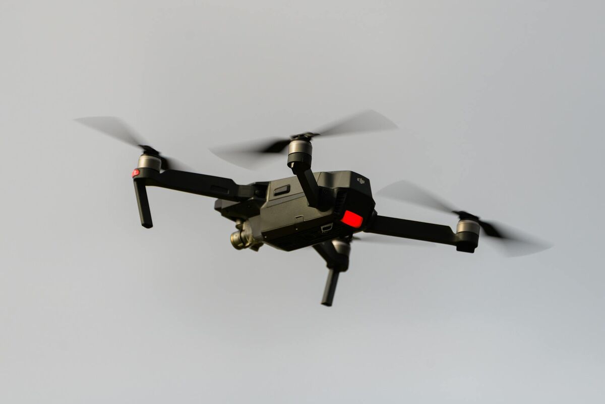 Drone conducting aerial survey for 3D site mapping