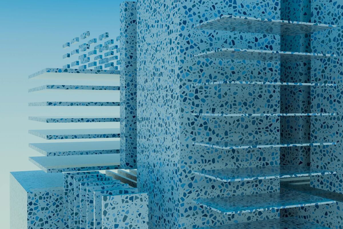 Drone flying around a multi-story building for 3D photogrammetry capture