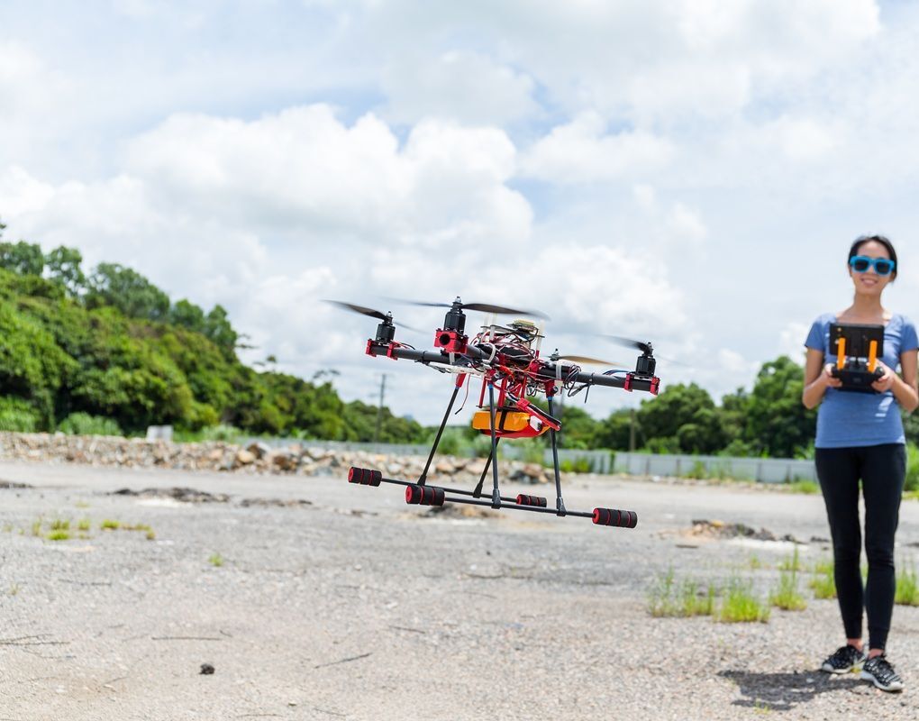 SkyeBrowse drone operator capturing 3D videogrammetry model for fire department documentation