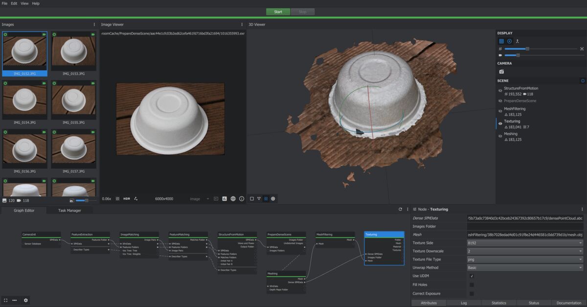 3D photogrammetry model output showing the kind of spatial geometry drone-based digital twins produce