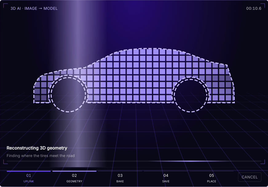 SkyeBrowse generating a catalog-accurate 3D reference model of the identified vehicle trim
